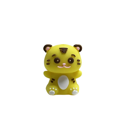 Silicone 3D Focal Beads Cartoon Animal Tiger Wide Eyes 9