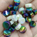 Plating Flat Round Acrylic Beads 12mm Solid Color 250pcs