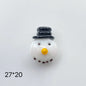 Hand Painted 3D Christmas Lampwork Glass Beads Snowman Santa Motifs 1pc 14