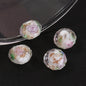 Faceted Flower Glass Beads 10mm Turquoise Painted 10pcs 11