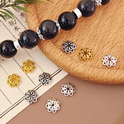 Alloy Flower Bead Caps 7mm Double-Layer Six-Petal 200pcs