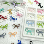 Hollow Bow Metal Beads 13x12mm Glossy Baking Painted Alloy 20pcs 2