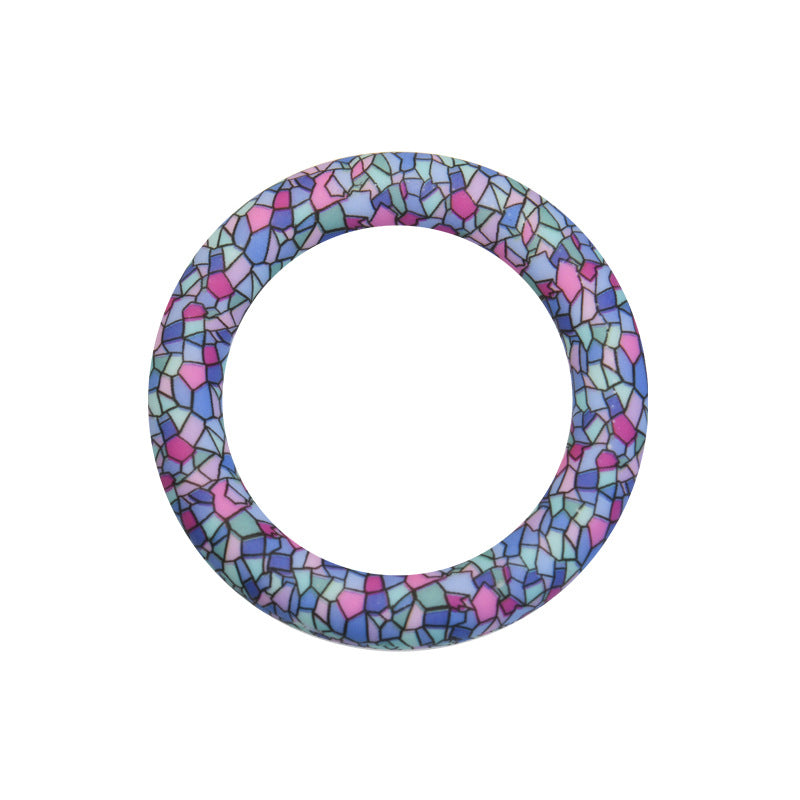 65mm Printed Silicone Rings Floral and Geometric Designs