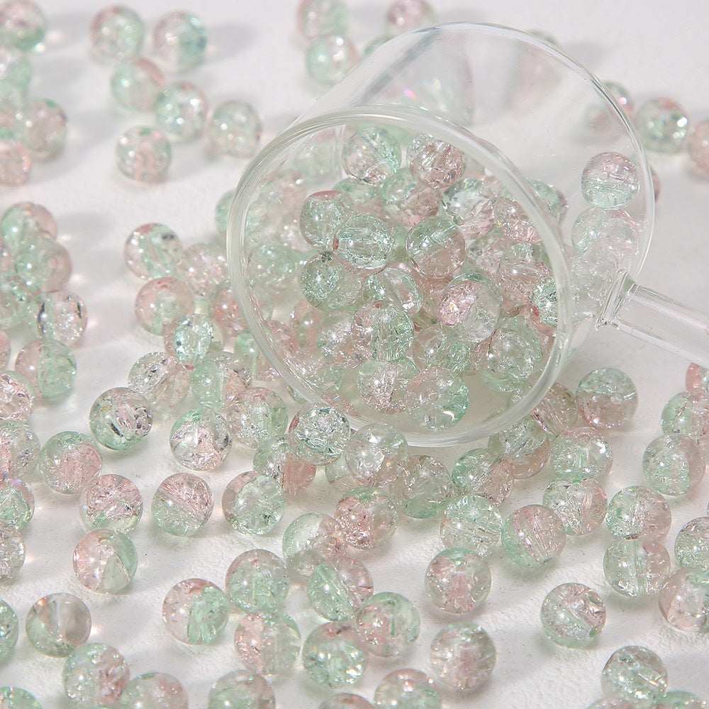 Crackle Round Glass Beads 10mm Gradient Color Smooth Surface 60pcs 8