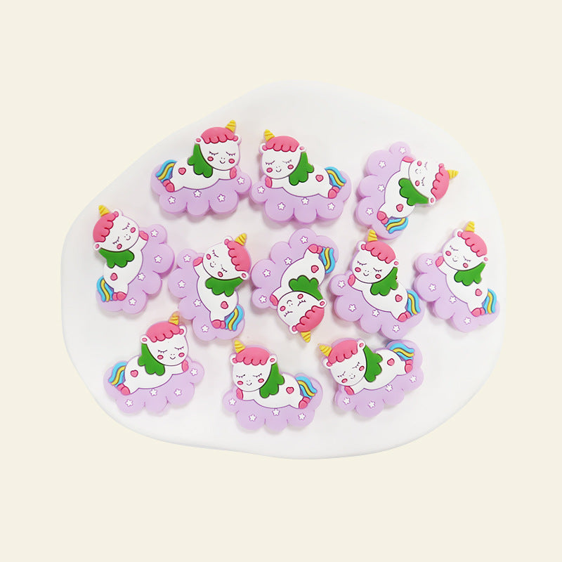 Silicone Focal Beads Cloud Unicorn Sleeping Pose 20pcs 12