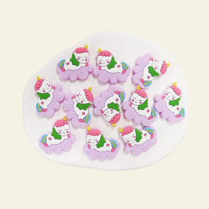 Silicone Focal Beads Cloud Unicorn Sleeping Pose 20pcs 12