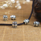 Elliptical Tube Metal Beads 7mm Oxidized Silver Tone Tibetan 50pcs