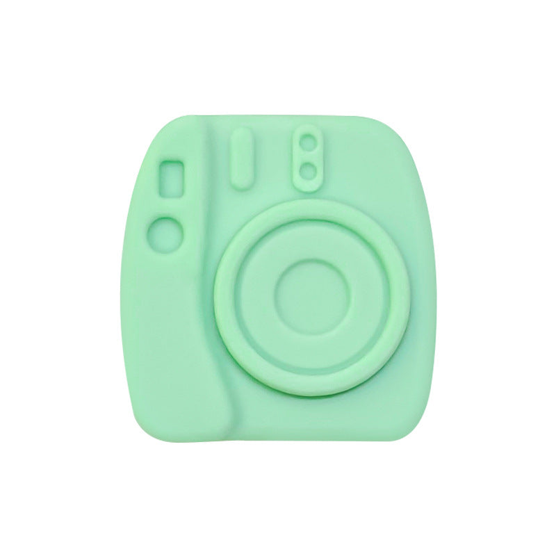 Silicone Focal Beads Camera Solid Color Embossed 20pcs 9