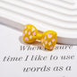 Painted Bow Acrylic Beads 35mm Quilted Enamel Glossy 30pcs 6