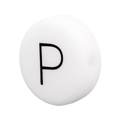 12mm Silicone Letter Beads Flat Round Alphabet Options 20pcs 20
