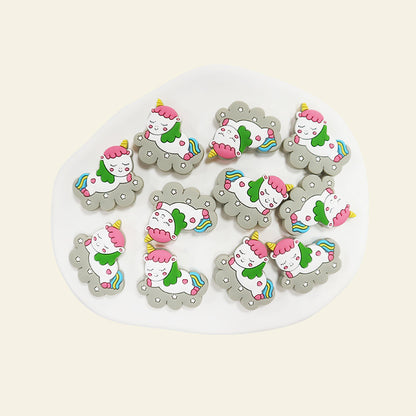 Silicone Focal Beads Cloud Unicorn Sleeping Pose 20pcs 15