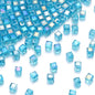 Transparent Square Glass Beads 8mm Iridescent Colors 50pcs 7