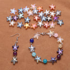 Electroplated Starfish Glass Beads 13-14mm Transparent 30pcs 4