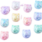 UV Plating Cute Little Cat Acrylic Beads 18mm Pastel Colors 50pcs 5
