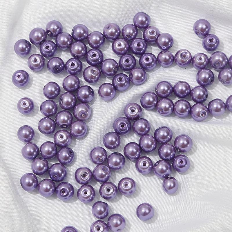 Pearl Round Glass Beads 10mm Luminous Mixed Colors 40pcs 13