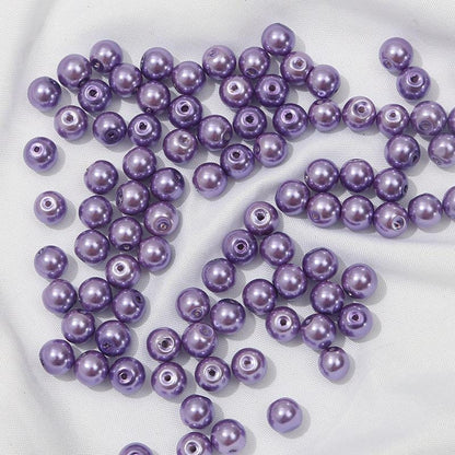 Pearl Round Glass Beads 10mm Luminous Mixed Colors 40pcs 13