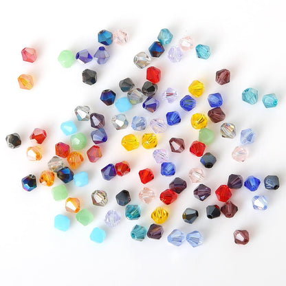Electroplated Faceted Glass Beads 6mm Transparent Mixed Colors 45pcs 34