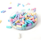 Colored Tube Acrylic Beads 13x5mm Pastel Mixed 1950pcs 4