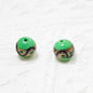 Lampwork Glass Beads Round 12mm Vintage Wavy Line Gold Foil 10pcs 9