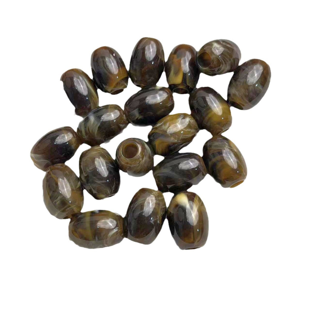Vintage Elliptical Acrylic Beads 17mm Enamel Large Hole 200pcs 5