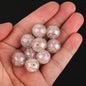 Plating Round Acrylic Beads 16mm Crackle Iridescent Pastel 50pcs 5