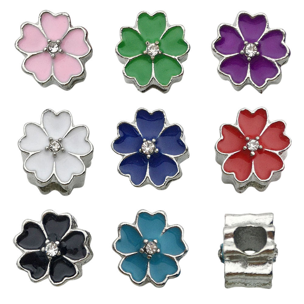 Flower Metal Beads 11mm Colorful Cherry Enamel Zinc Alloy 20pcs