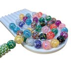 Glitter Resin Beads 16mm Round Glossy Multicolor Sparkle 30pcs 5