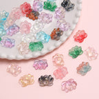 Lotus Transparent Glass Beads 16x21mm Pastel Colors 5pcs