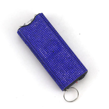 Rhinestone Self Defense Keychain Rechargeable Flashlight Electric Shock 19