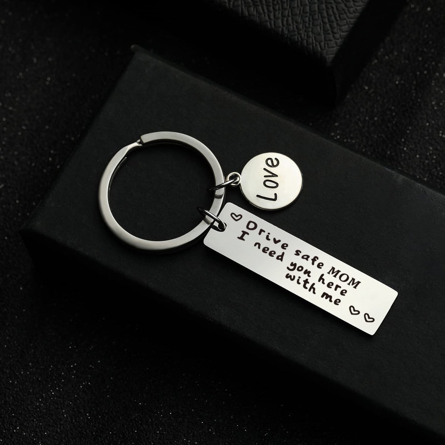 Stainless Steel Driving Safety Keychain Car Charm Engraved Drive Safe 11
