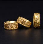 Brass Rondelle Spacer Beads 6-12mm Svastika Patterned 20pcs 6