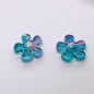 Plating Irregular Flower Acrylic Beads 26mm Transparent Pastel 100pcs 10