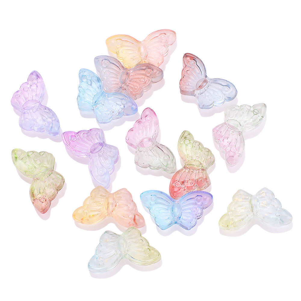 Czech Glass Beads Butterfly 8 15mm Dual Color Gradient Transparent 50pcs 5