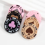 Flat Acrylic Beads 31mm Texas Chip Card Suits Printed 10pcs 3