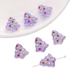 Christmas Tree Transparent Glass Beads 15x16mm Colorful Ornaments 10pcs 6
