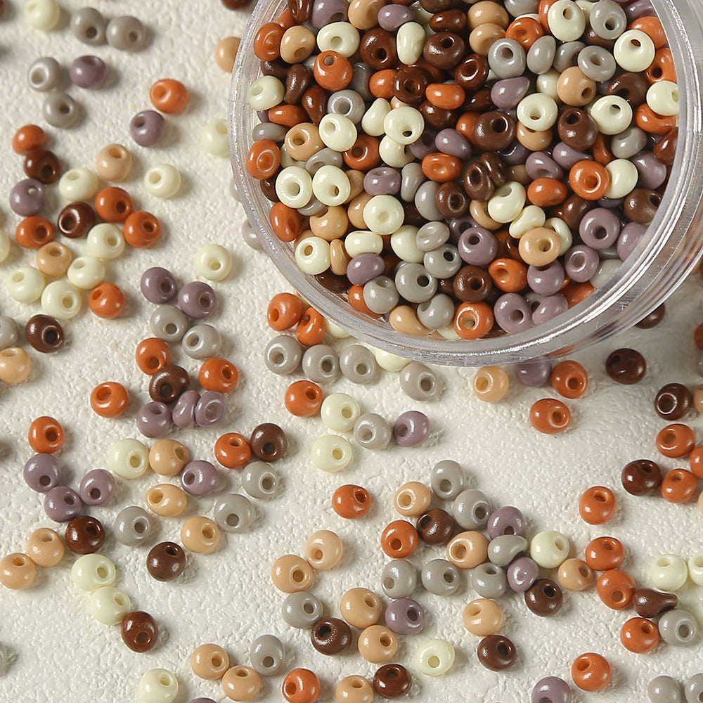 Vintage Maillard Seed Glass Beads Earth Tone Smooth Texture 4