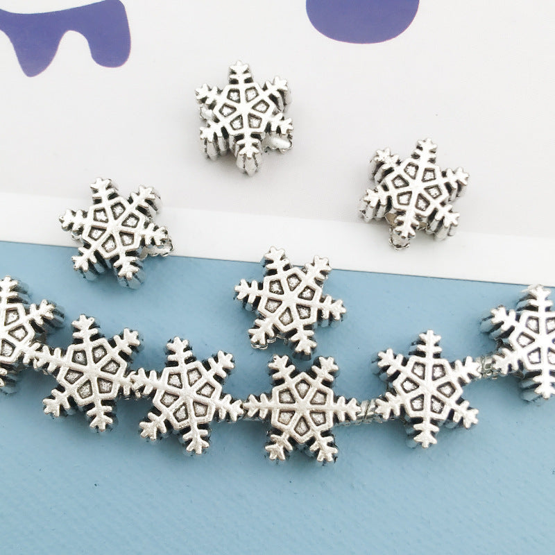 Christmas Series Large Hole Metal Beads Silver Tone Zinc Alloy 1pc 12
