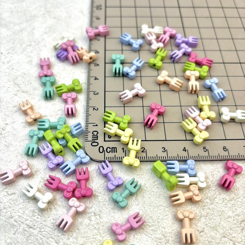 Fork Metal Beads 13mm Baking Painted Alloy 20pcs