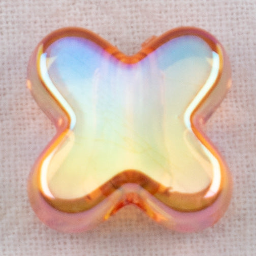 Transparent Clover Acrylic Beads 15x18mm AB Plating Colored 100pcs 12