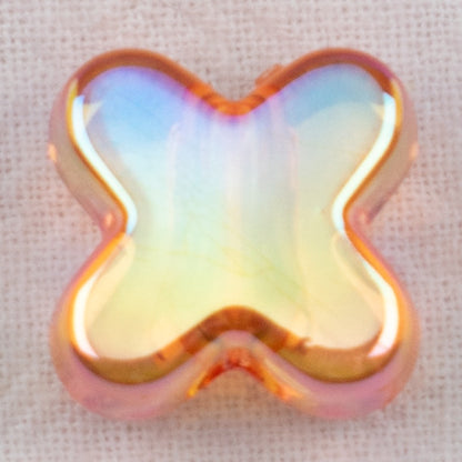 Transparent Clover Acrylic Beads 15x18mm AB Plating Colored 100pcs 12