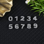Number Metal Beads 10mm Rhinestone Embeded Alloy 50pcs