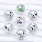 Clear Round Acrylic Beads 16mm Snoopy Pattern 50pcs 3