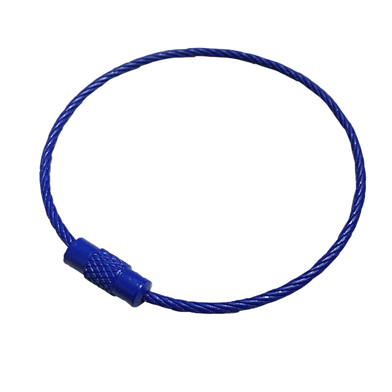 Spray Painted Steel Cable Keyrings Colorful Flexible Durable 20pcs 17