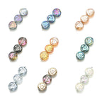 Rose Plated Glass Beads 10mm Glossy Spiral Floral Design 30pcs 4