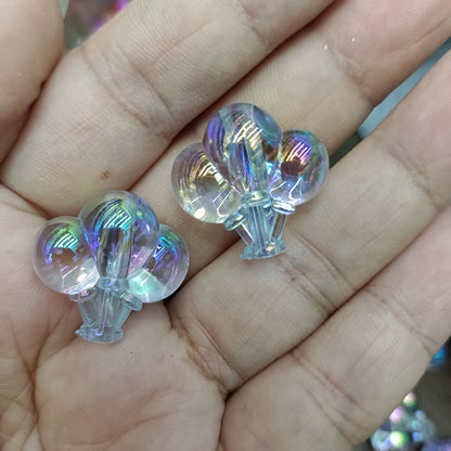 UV Plating Balloon Acrylic Beads 22mm Transparent Colorful 100pcs 4