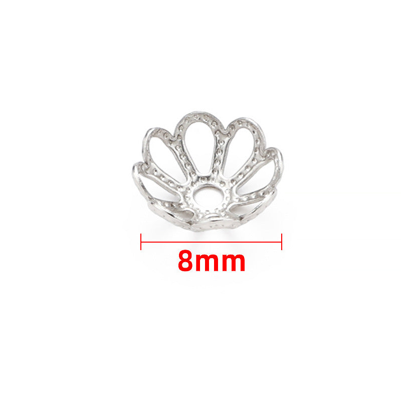 Stainless Steel Flower Metal Beads Vintage Style Bead Caps 100pcs 3