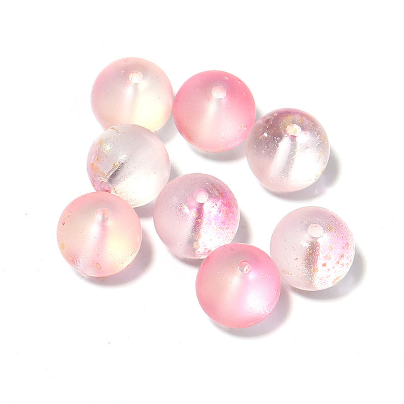 Transparent Round Glass Beads 8mm Color Plated Mixed Colors 50pcs 8