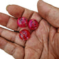 Plating Round Acrylic Beads 16mm Clear Striped 100pcs 5