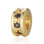Copper Round Spacer Beads 7mm 18k Gold Plated Zircon 10pcs 10