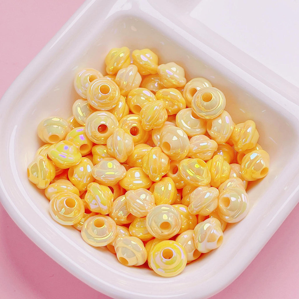 Plating Small Flying Saucer Acrylic Beads 10mm UV Colors Mixed 20pcs 6